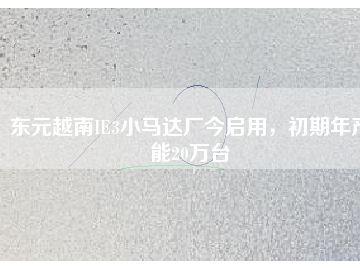 東元越南IE3小馬達(dá)廠今啟用，初期年產(chǎn)能20萬臺