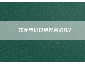 東元電機世界排名第幾？