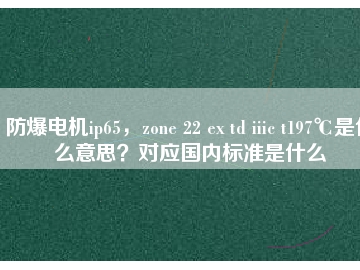 防爆電機ip65，zone 22 ex td iiic t197℃是什么意思？對應(yīng)國內(nèi)標(biāo)準(zhǔn)是什么