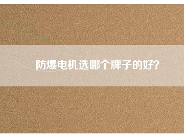 防爆電機選哪個牌子的好？