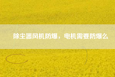 除塵器風(fēng)機(jī)防爆，電機(jī)需要防爆么