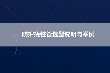 防護(hù)撓性管選型說(shuō)明與舉例