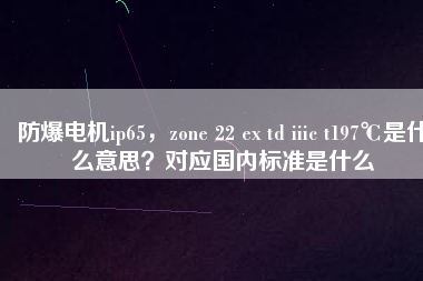 防爆電機ip65，zone 22 ex td iiic t197℃是什么意思？對應(yīng)國內(nèi)標準是什么