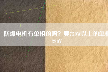 防爆電機有單相的嗎？要750W以上的單相220V